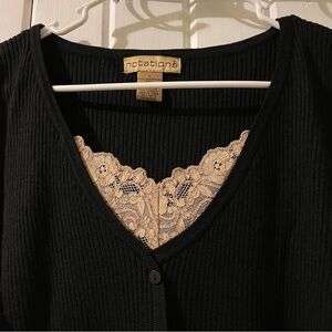 NOTATIONS sweater with lace-large NWT
